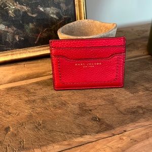 MARC JACOBS Empire City Red Leather Card Case